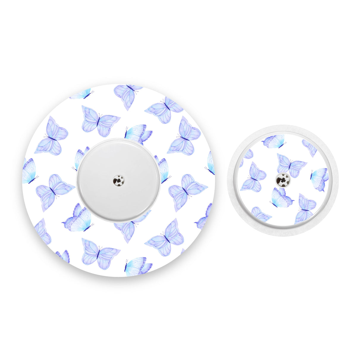 Baby Blue Butterflies Freestyle Libre 2 Diabetes Patch with Matching Vinyl Centre Sticker