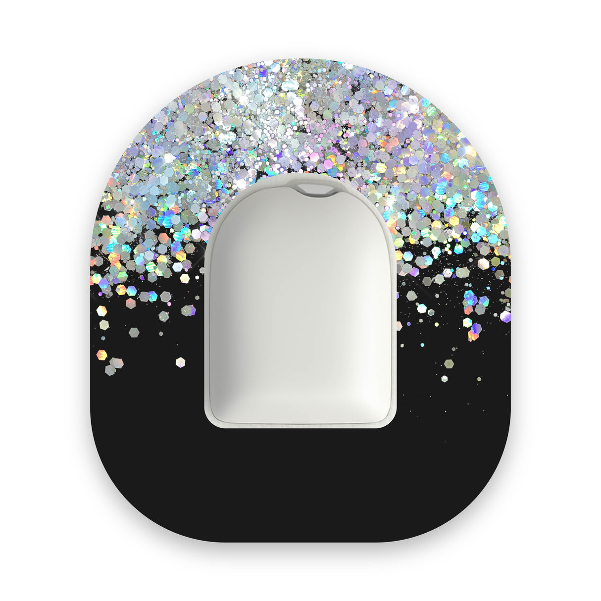 Black Printed Glitter Effect Omnipod Diabetes Patch
