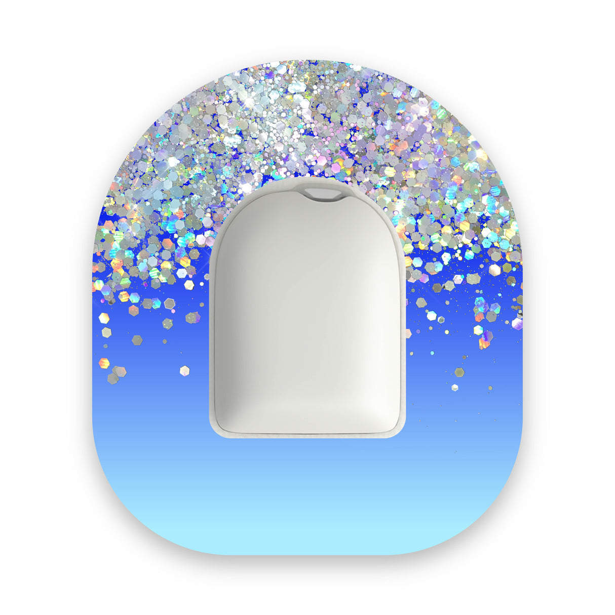 Blue Ombré Printed Glitter Effect Omnipod Diabetes Patch