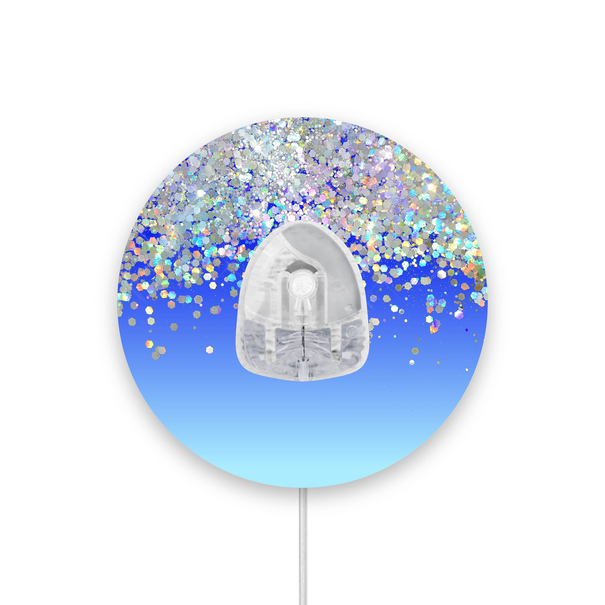 Blue Ombré Printed Glitter Effect Infusion Set Diabetes Patch