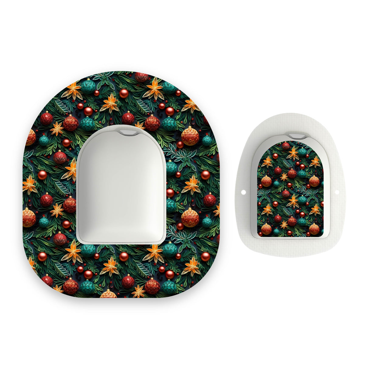 Christmas Tree Omnipod Diabetes Patch with Matching Vinyl Centre Sticker