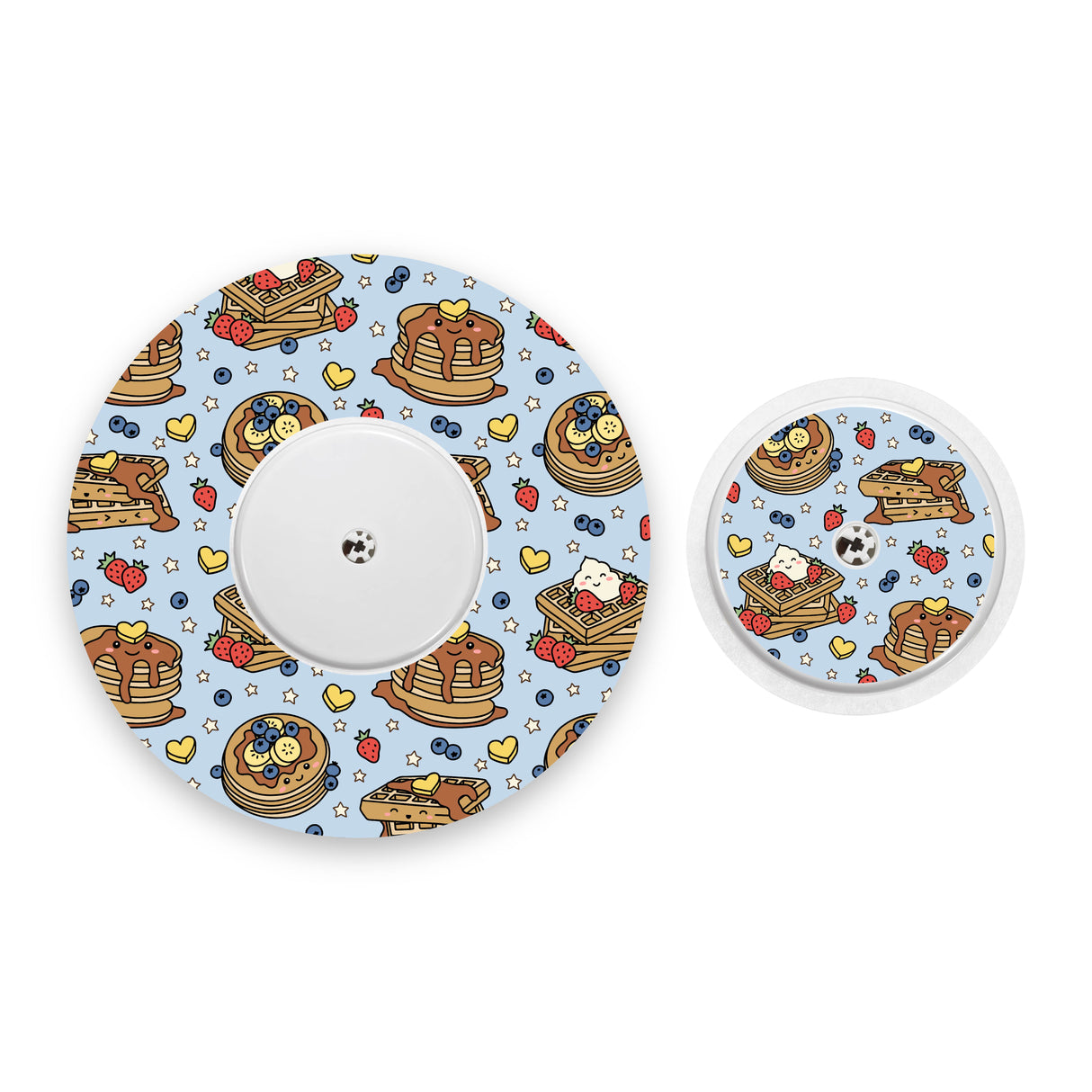 Cute Pancakes & Waffles Freestyle Libre 2 Diabetes Patch with Matching Vinyl Centre Sticker