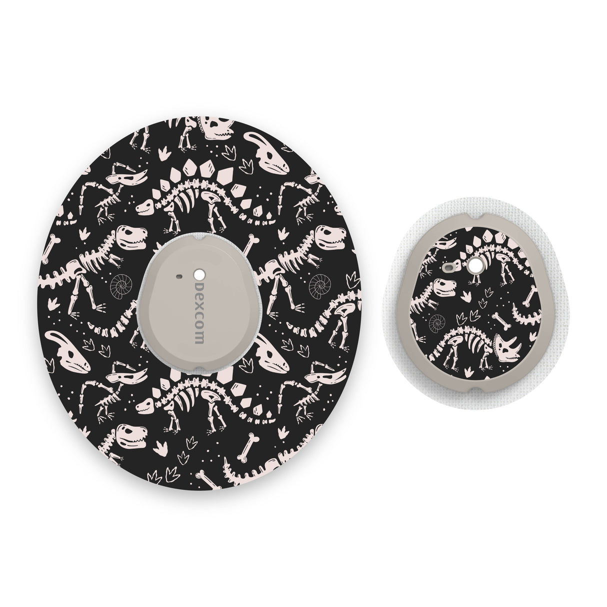 Dinosaur Bones Dexcom G7 Diabetes Patch with Matching Vinyl Centre Sticker