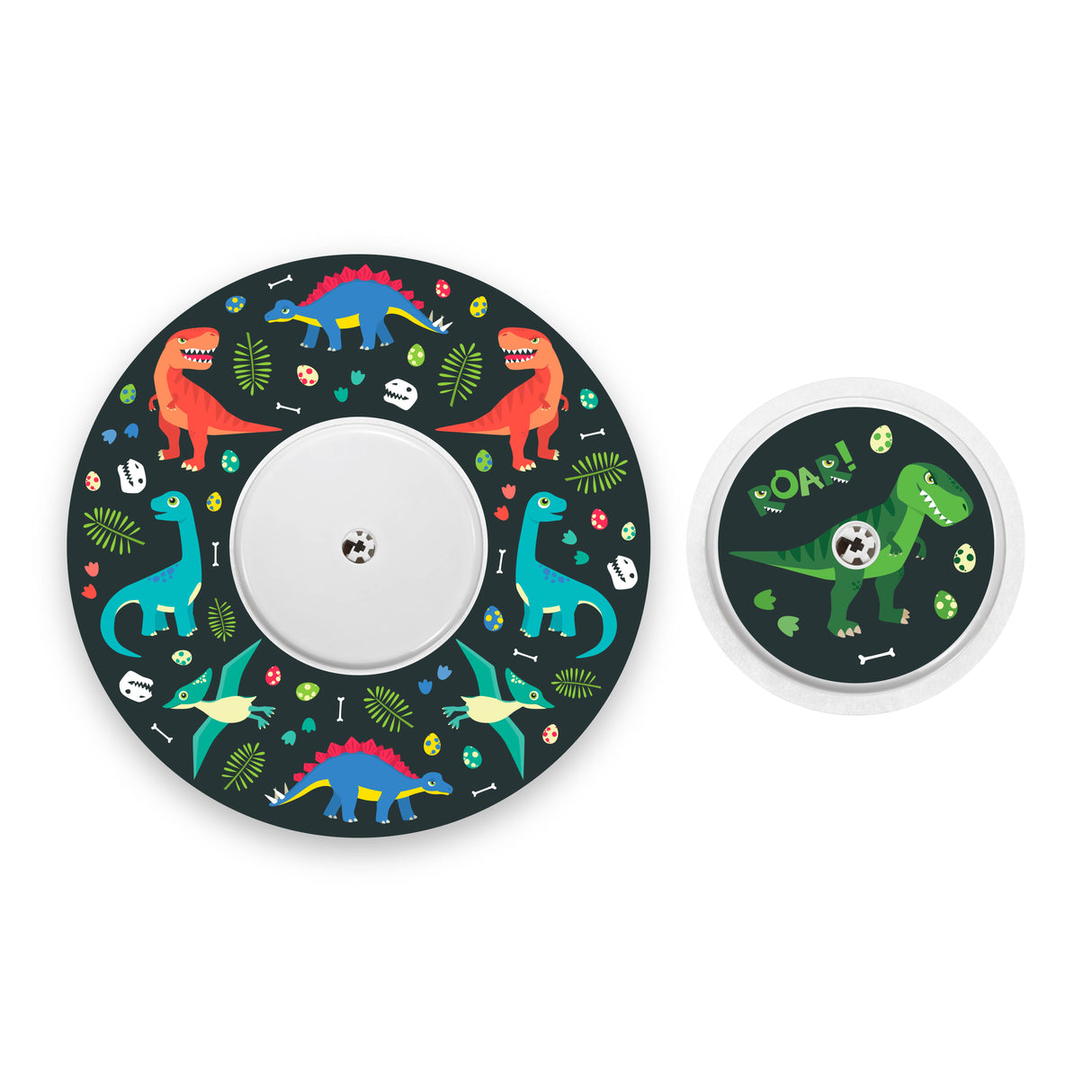 Dinosaur Freestyle Libre 2 Diabetes Patch with Matching Vinyl Centre Sticker