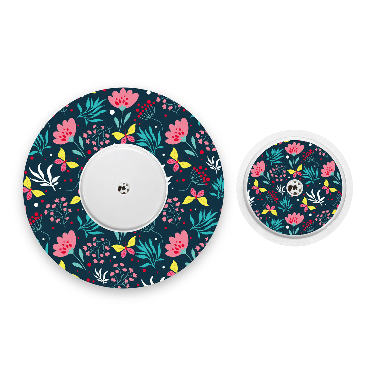 Floral Butterflies Freestyle Libre 2 Diabetes Patch with Matching Vinyl Centre Sticker