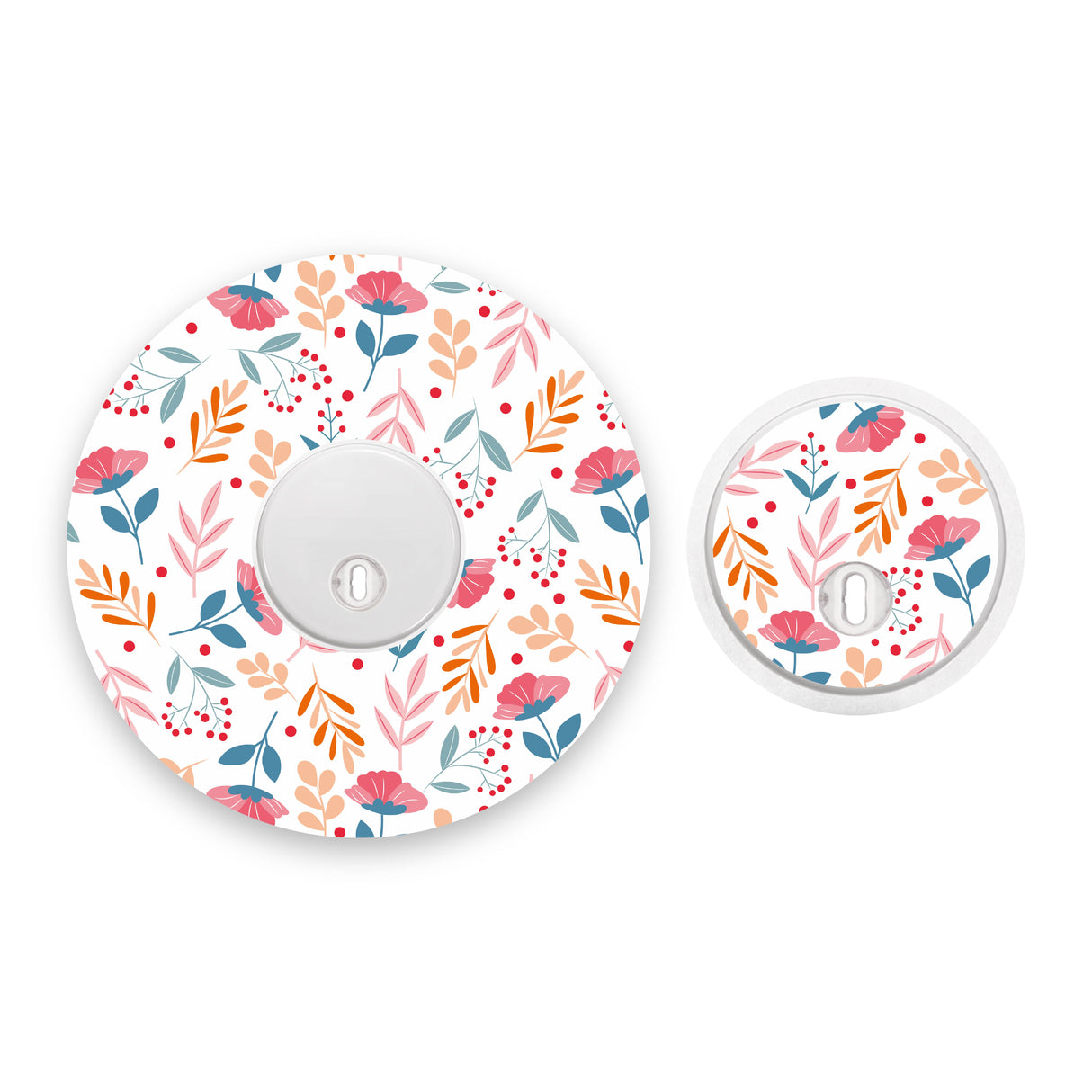 Pink Flowers Freestyle Libre 3 Diabetes Patch with Matching Vinyl Centre Sticker