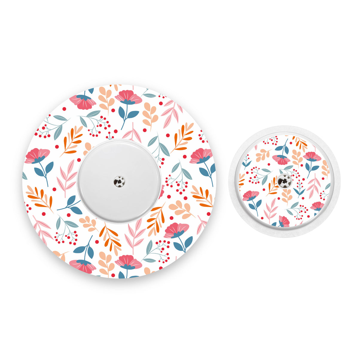 Pink Flowers Freestyle Libre 2 Diabetes Patch with Matching Vinyl Centre Sticker