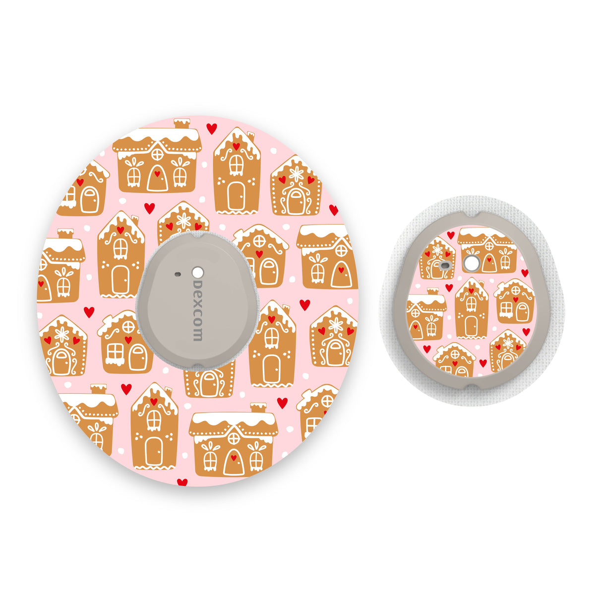 Gingerbread House Dexcom G7 Diabetes Patch with Matching Vinyl Centre Sticker