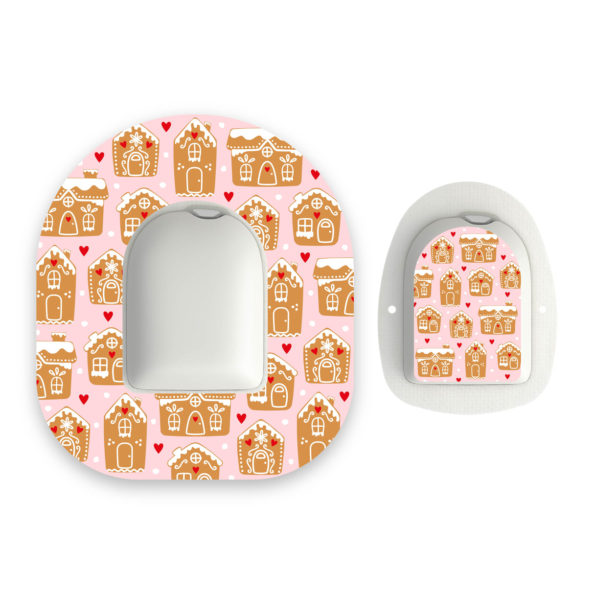 Gingerbread House Omnipod Diabetes Patch with Matching Vinyl Centre Sticker