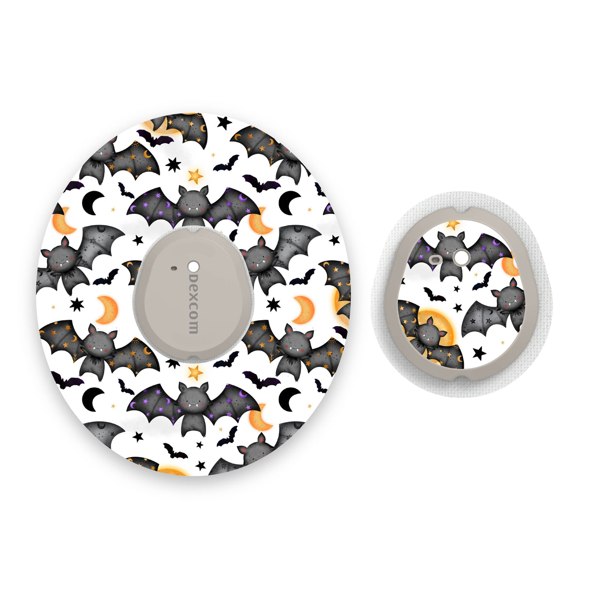 Halloween Bats Dexcom G7 Diabetes Patch with Matching Vinyl Centre Sticker