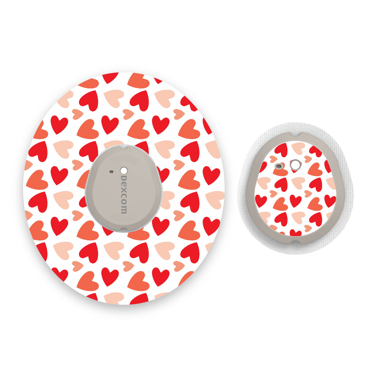 Hearts (3) Dexcom G7 Diabetes Patch with Matching Vinyl Centre Sticker