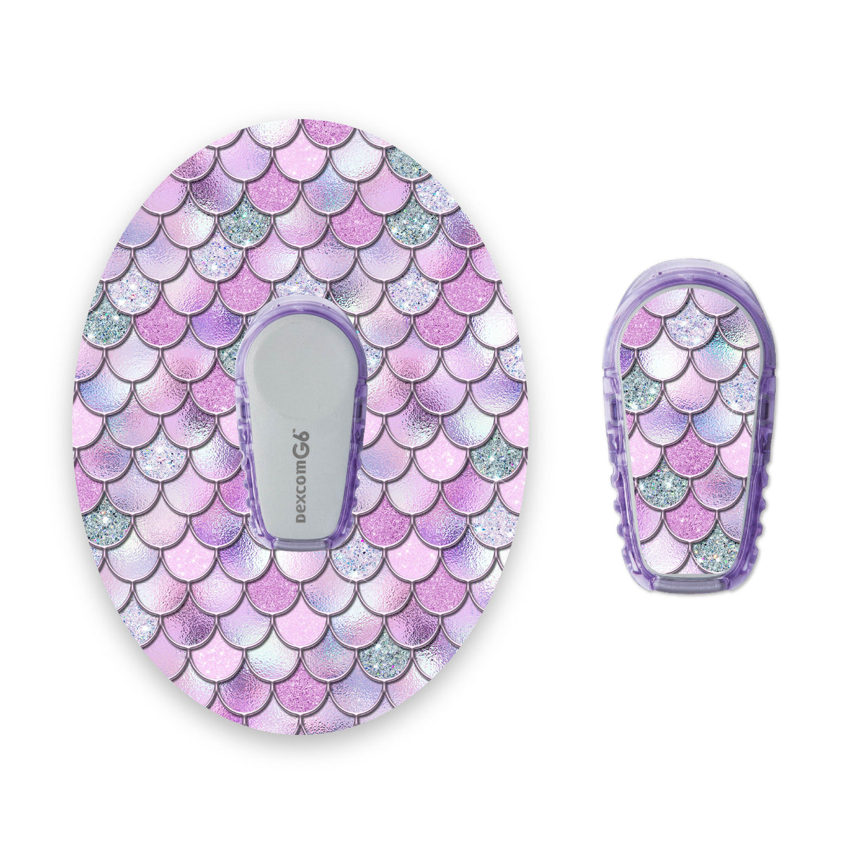 Lilac Mermaid Scales Dexcom G6 Diabetes Patch with Matching Vinyl Centre Sticker