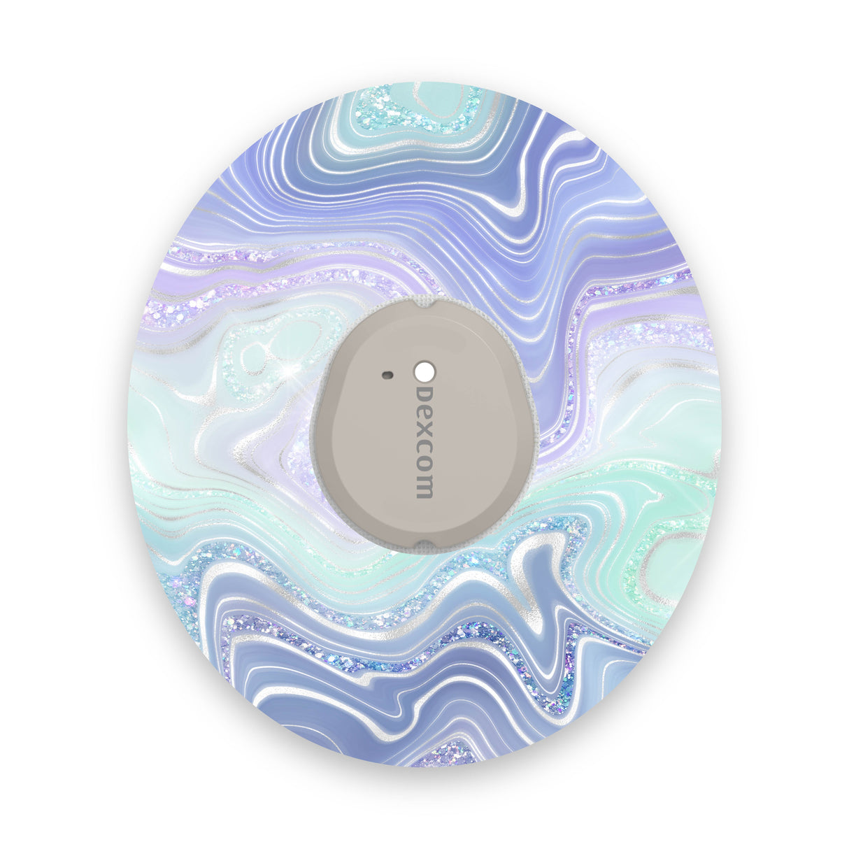 Blue Green Marble Sparkle Effect Dexcom G7 Diabetes Patch