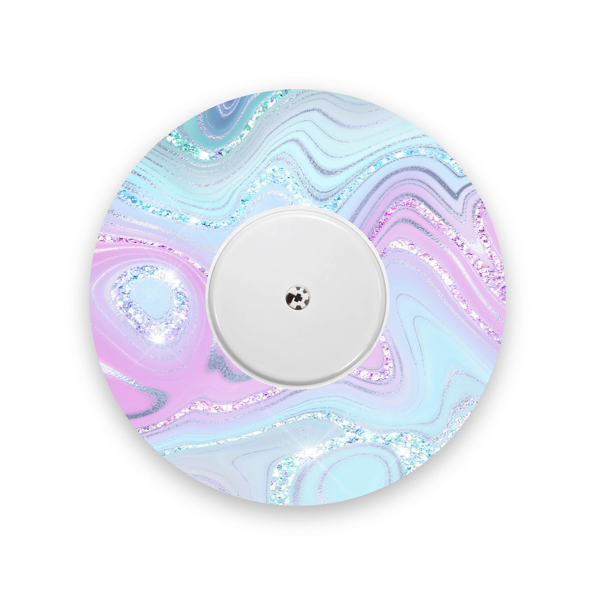 Aqua Pink Marble Sparkle Effect Freestyle Libre 2 Diabetes Patch