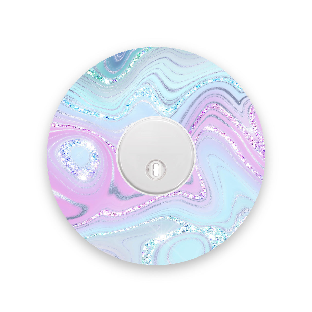Aqua Pink Marble Sparkle Effect Freestyle Libre 3 Diabetes Patch