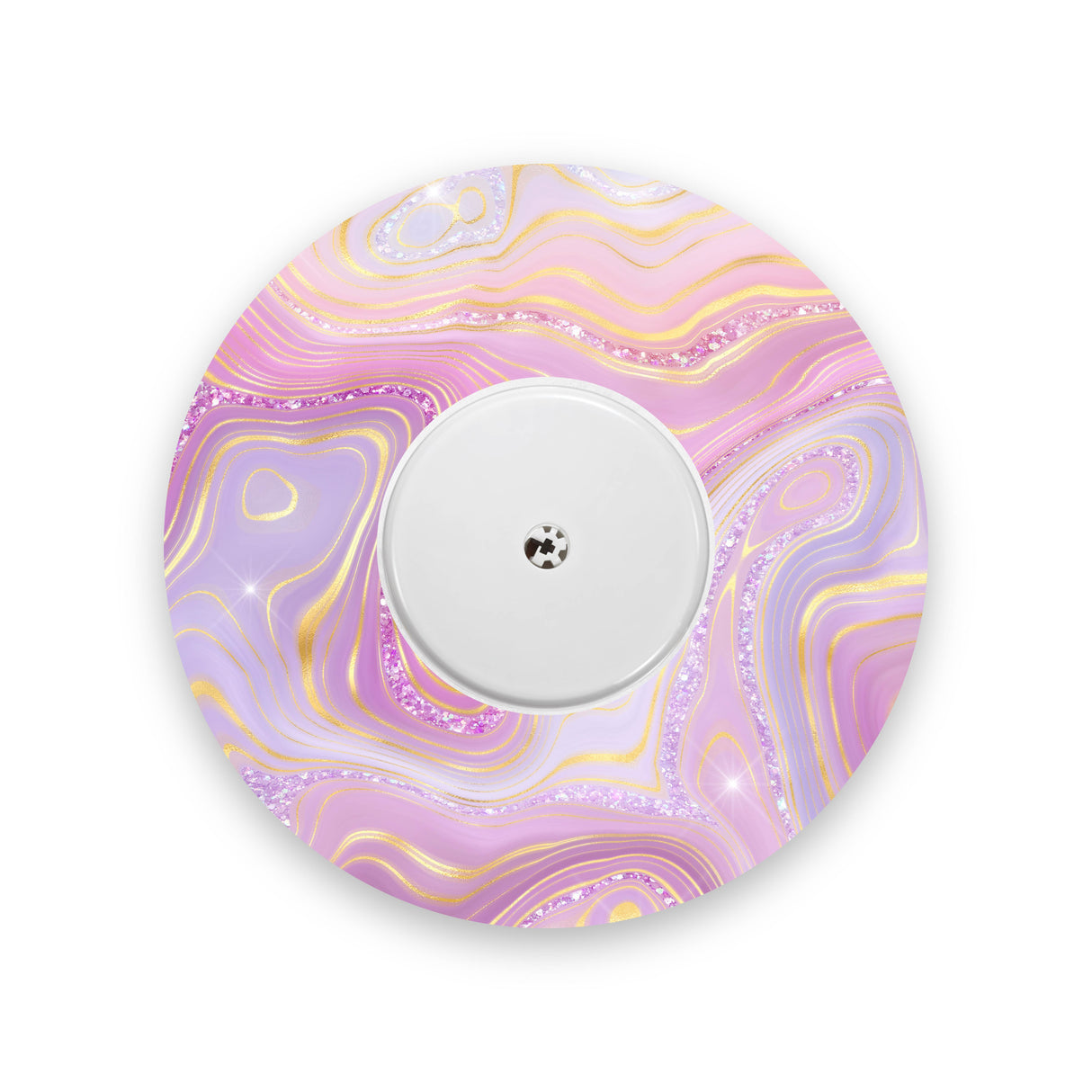 Pink Marble Sparkle Effect Freestyle Libre 2 Diabetes Patch