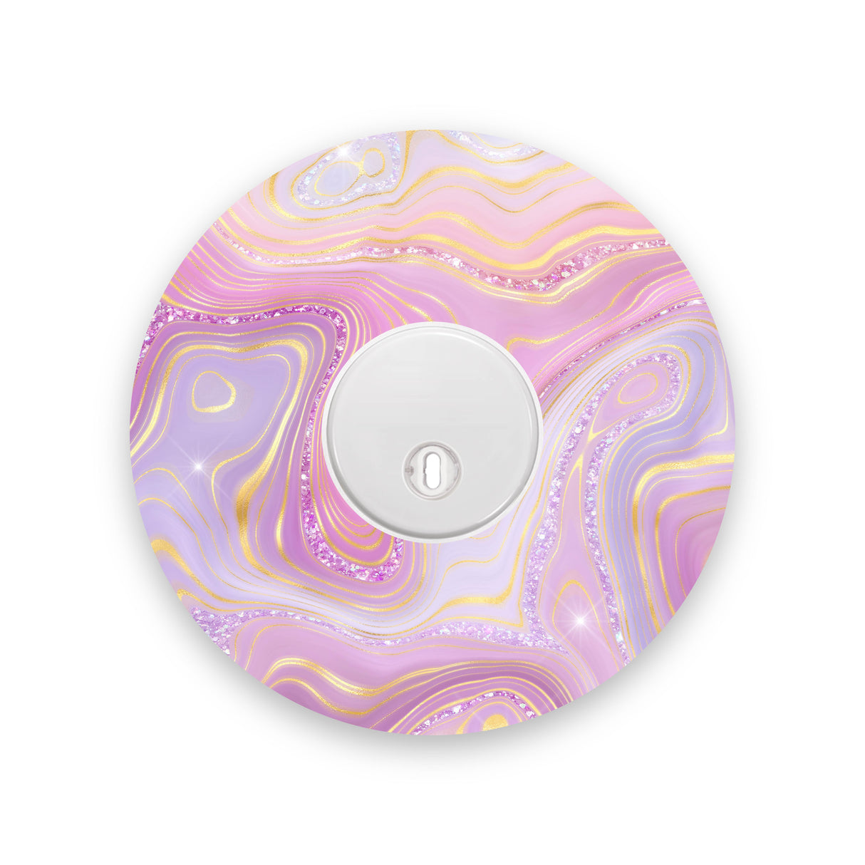 Pink Marble Sparkle Effect Freestyle Libre 3 Diabetes Patch