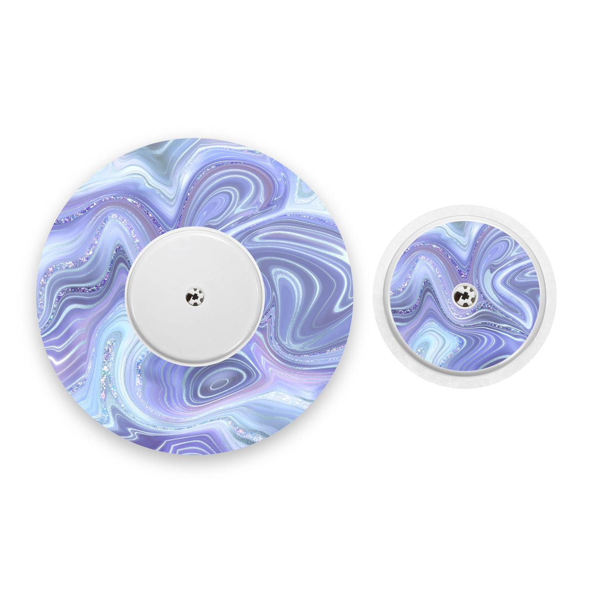 Blue Marble Sparkle Effect Freestyle Libre 2 Diabetes Patch with Matching Vinyl Centre Sticker