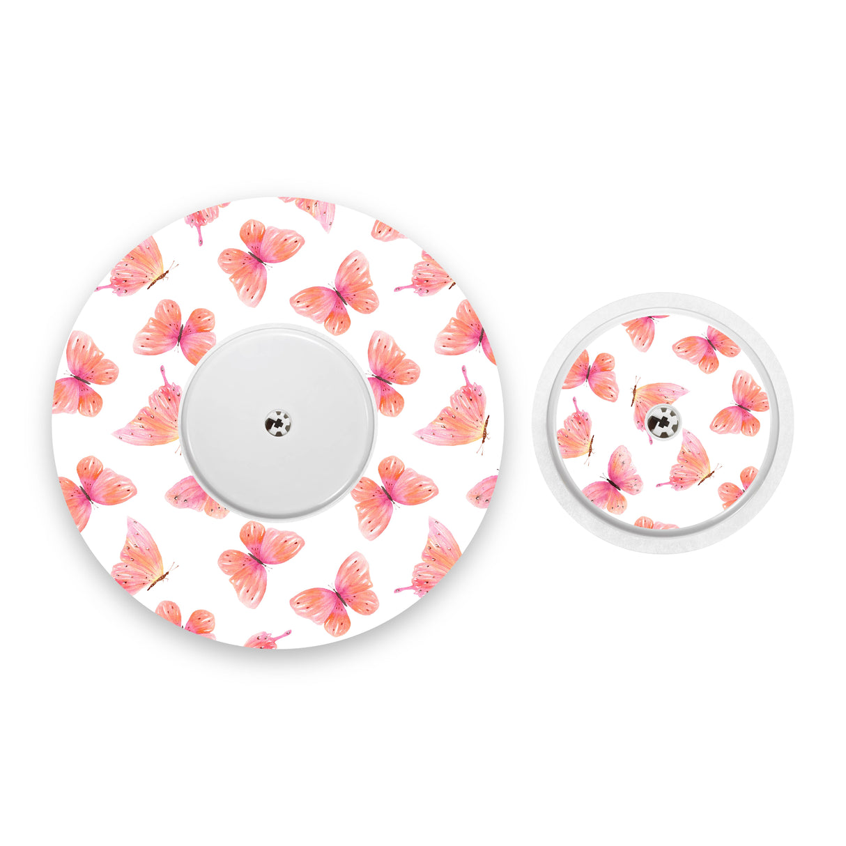Pink Butterflies Freestyle Libre 2 Diabetes Patch with Matching Vinyl Centre Sticker
