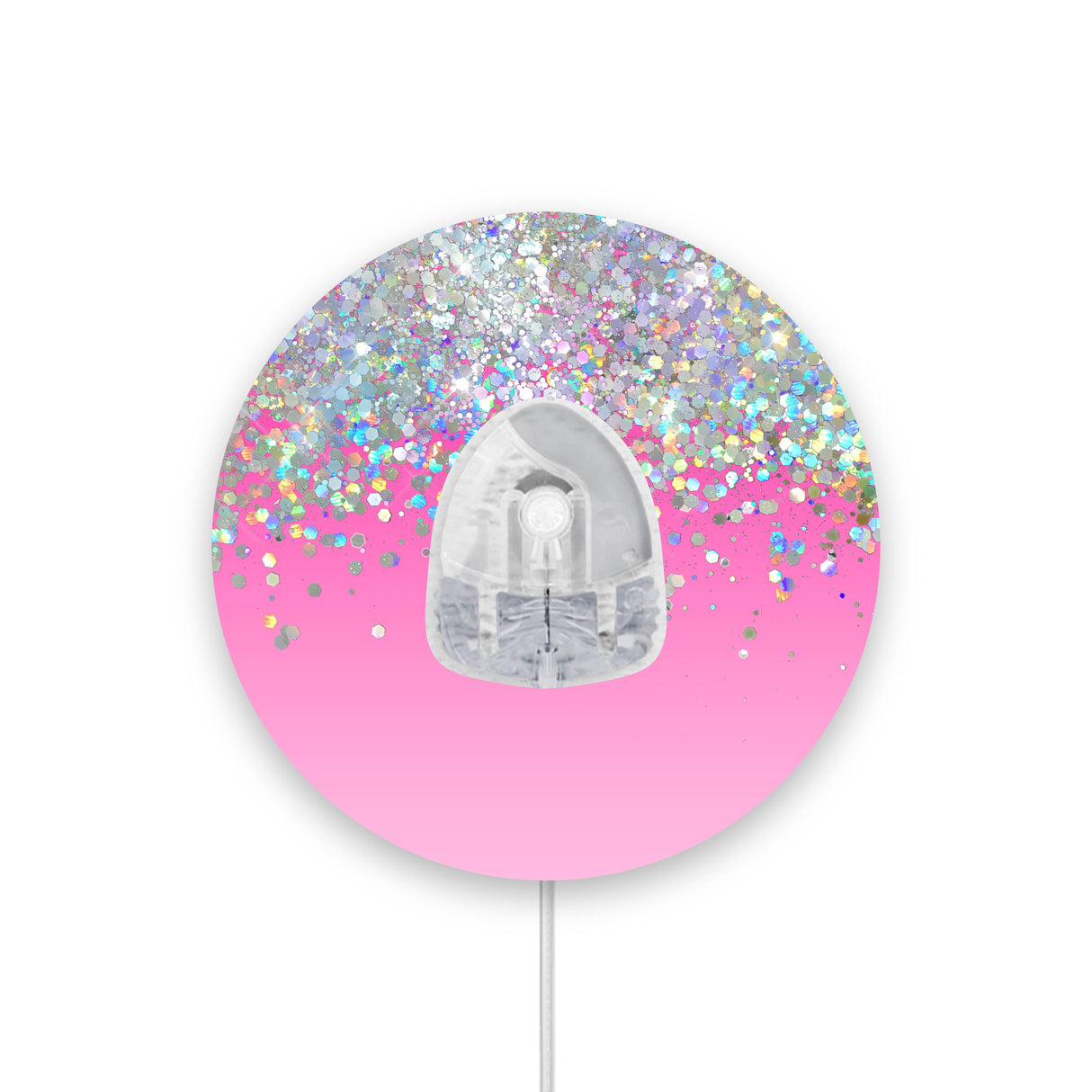 Pink Ombré Printed Glitter Effect Infusion Set Diabetes Patch