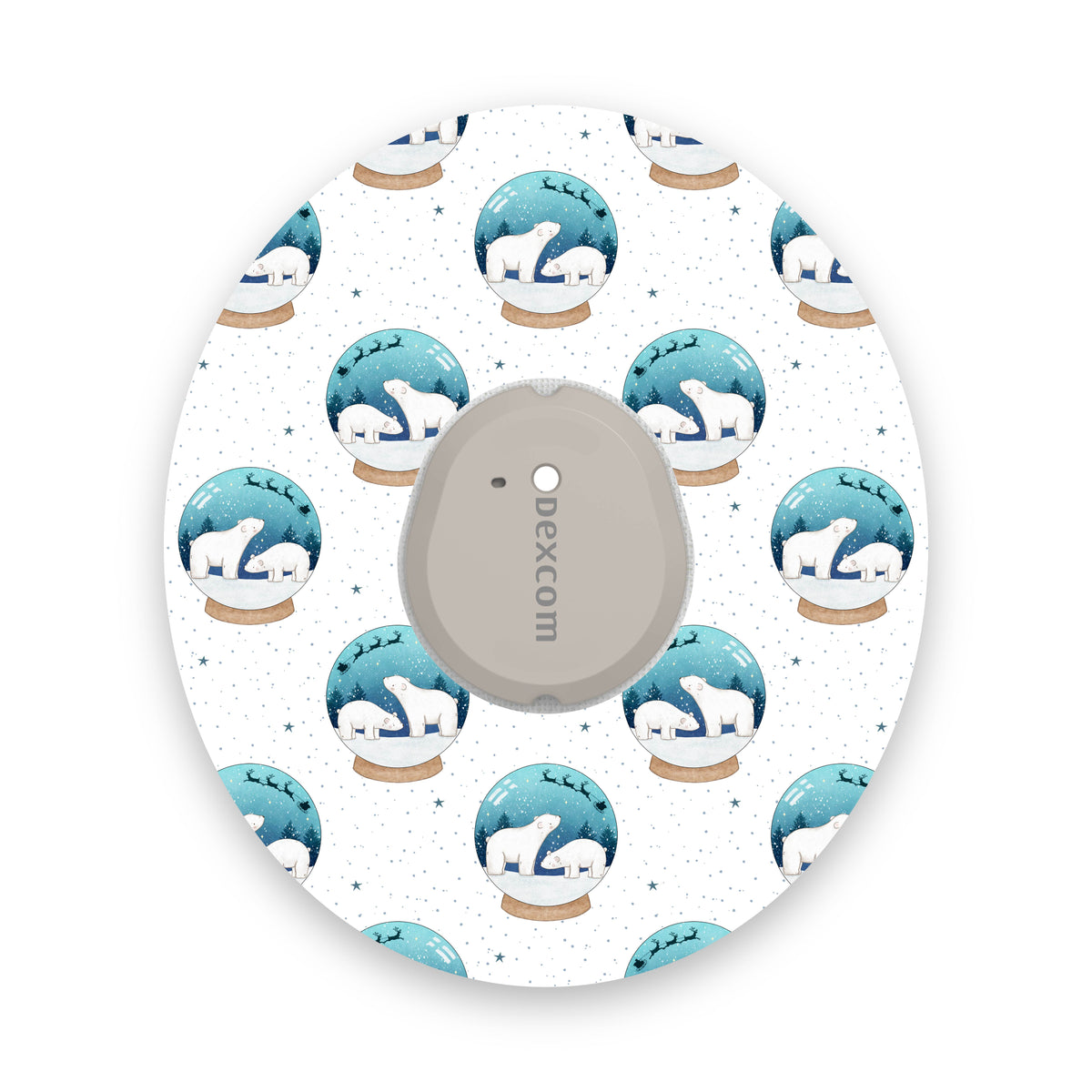 Polar Bear Snow Globes Dexcom G7 Diabetes Patch