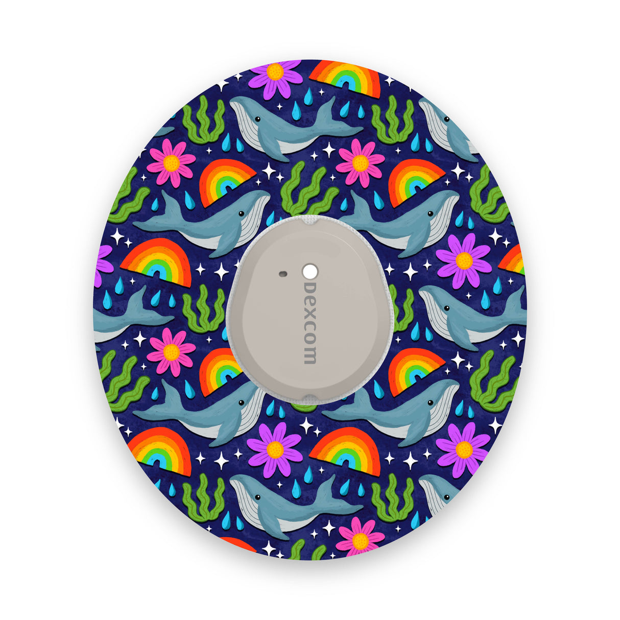 Rainbow Whales Dexcom G7 Diabetes Patch