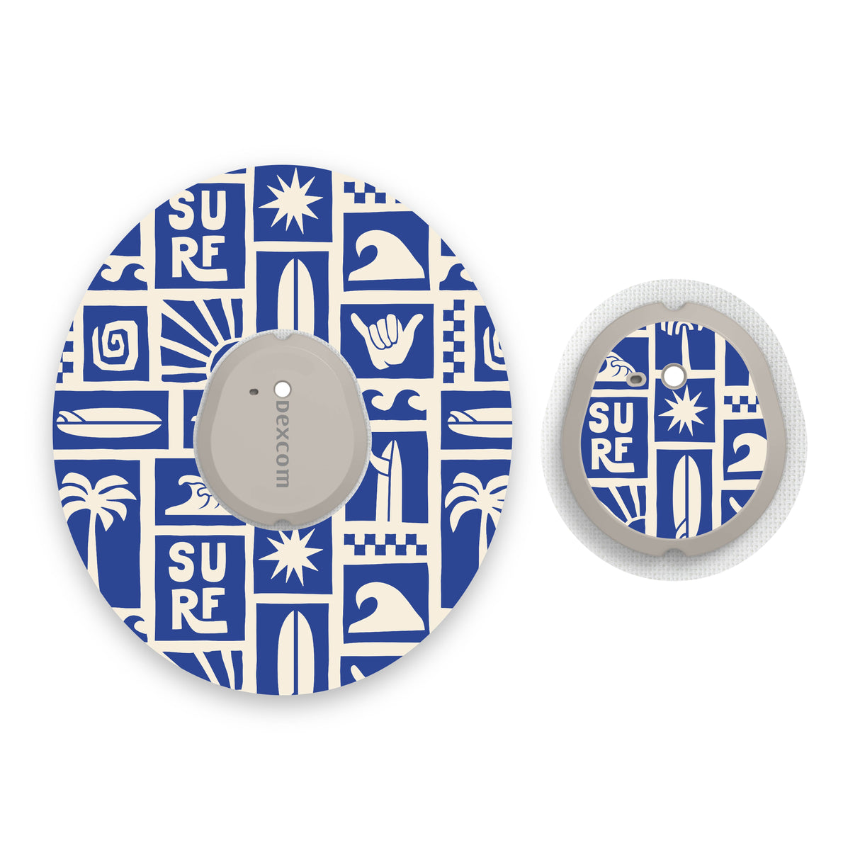 Surfing Dexcom G7 Diabetes Patch with Matching Vinyl Centre Sticker