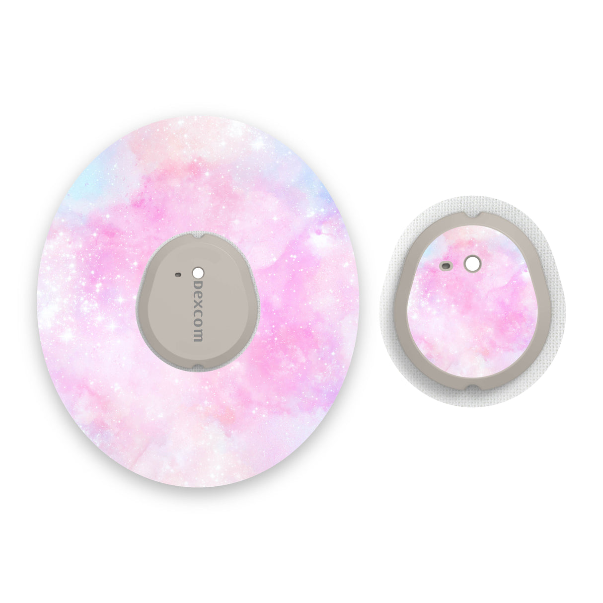 Pastel Pink Watercolour Dexcom G7 Diabetes Patch with Matching Vinyl Centre Sticker