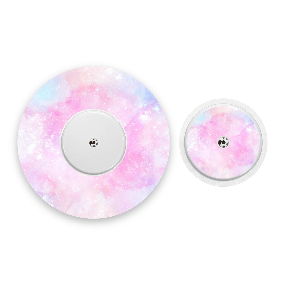 Pastel Pink Watercolour Freestyle Libre 2 Diabetes Patch with Matching Vinyl Centre Sticker