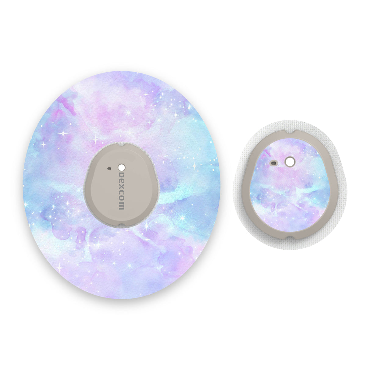 Pastel Watercolour Dexcom G7 Diabetes Patch with Matching Vinyl Centre Sticker