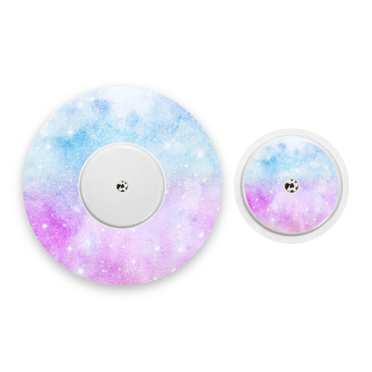 Blue to Pink Watercolour Freestyle Libre 2 Diabetes Patch with Matching Vinyl Centre Sticker