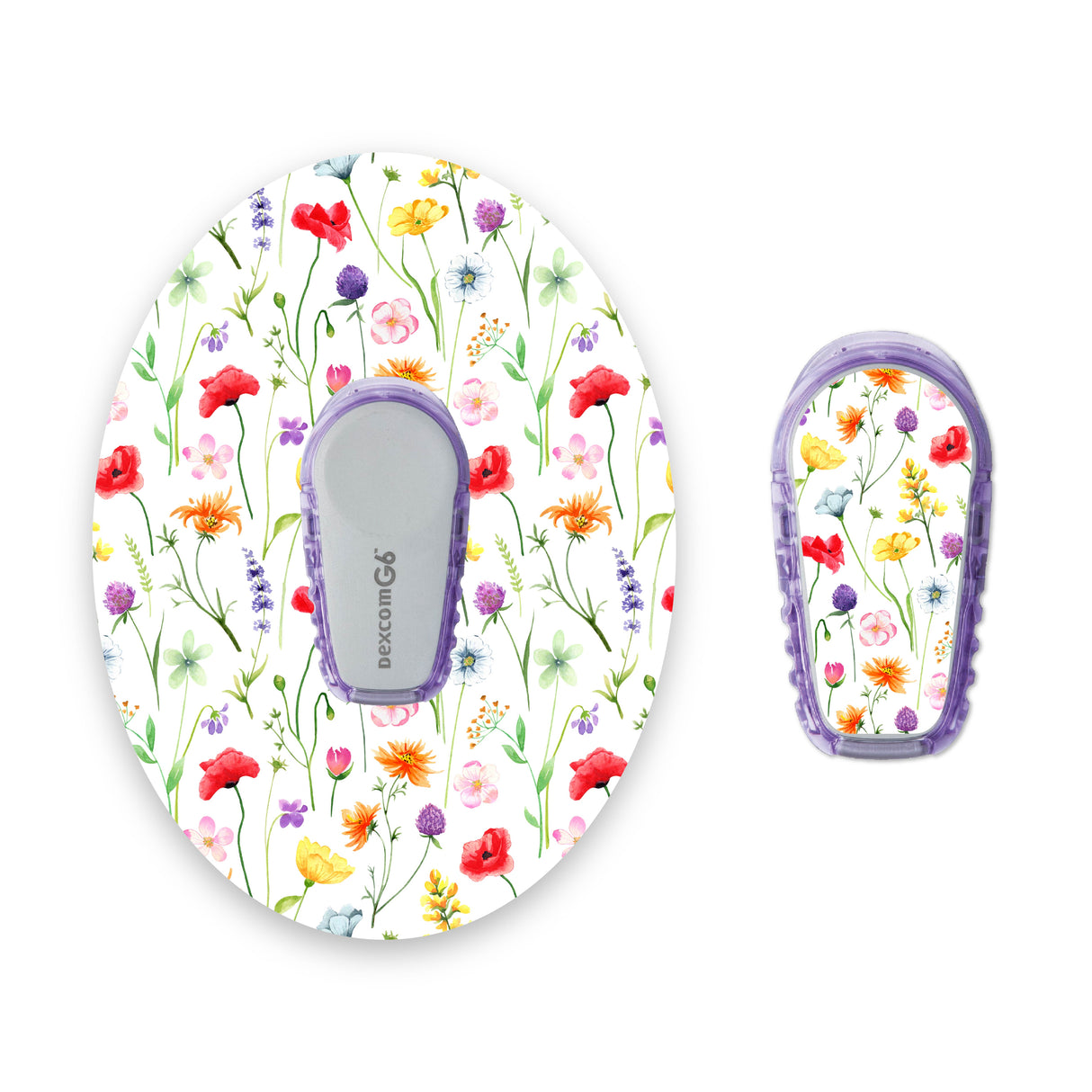 Wildflowers Dexcom G6 Diabetes Patch with Matching Vinyl Centre Sticker
