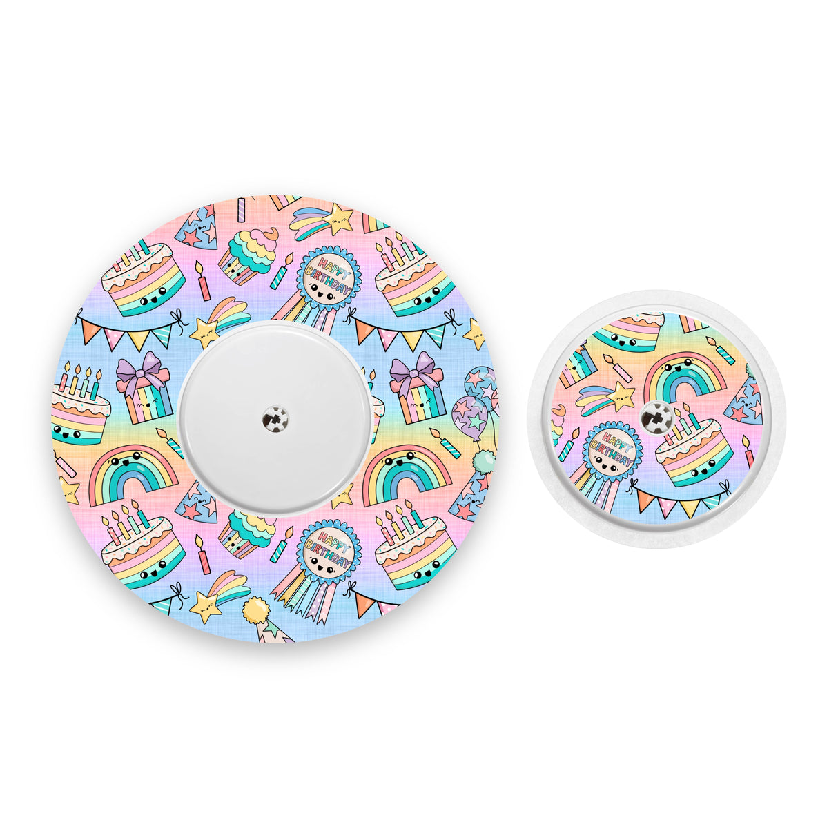 Happy Birthday Freestyle Libre 2 Diabetes Patch with Matching Vinyl Centre Sticker