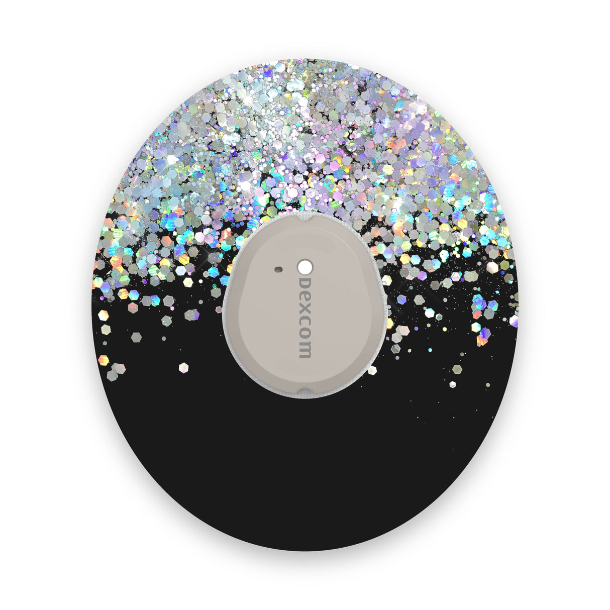 Black Printed Glitter Effect Dexcom G7 Diabetes Patch