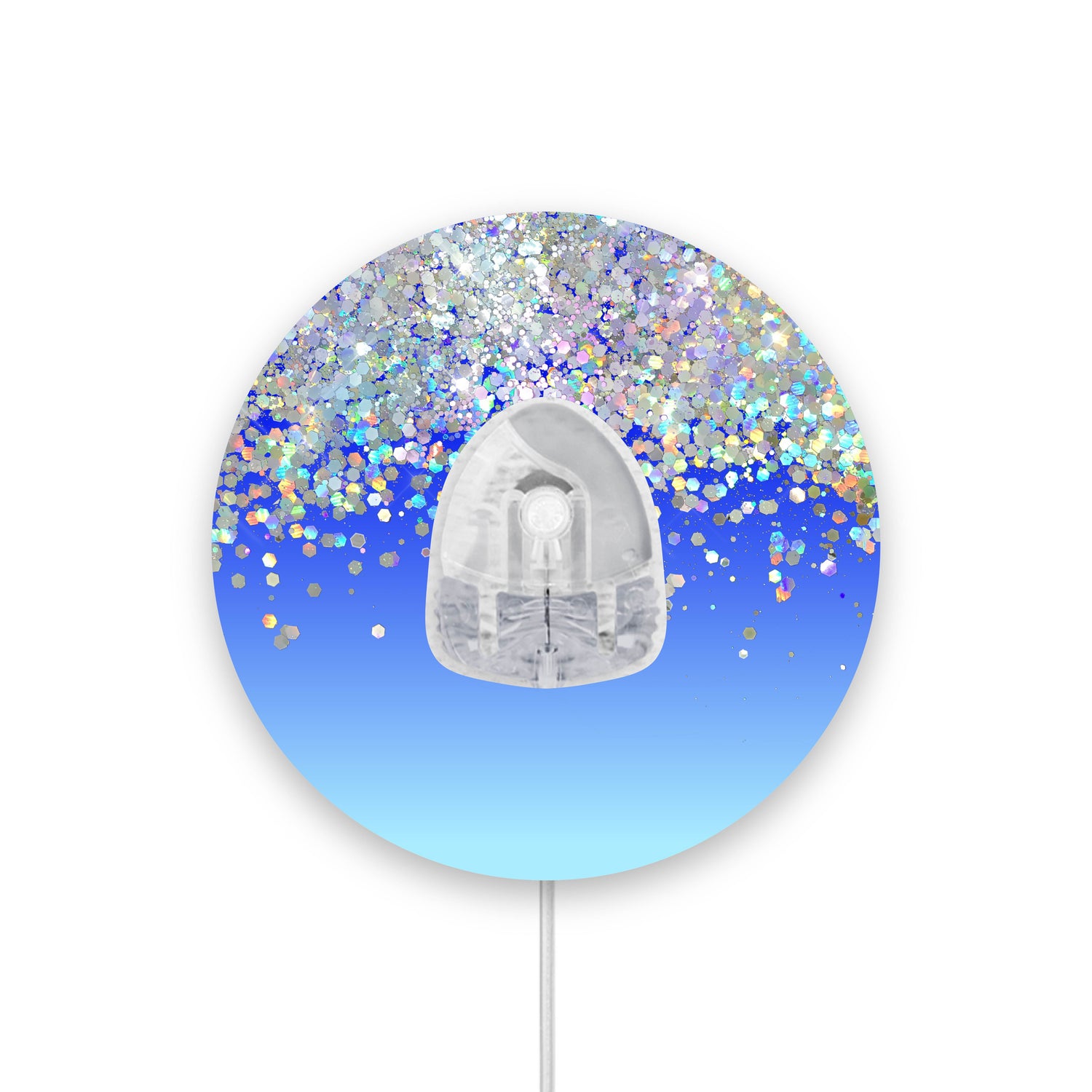 Blue Ombré Printed Glitter Effect Infusion Set Diabetes Patch