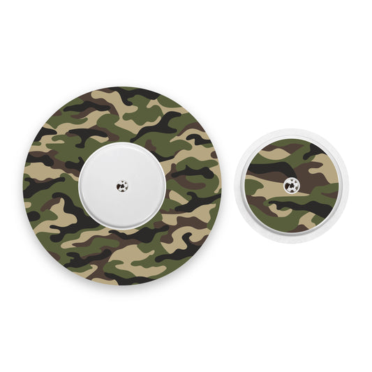 Classic Camouflage Freestyle Libre 2 Diabetes Patch with Matching Vinyl Centre Sticker