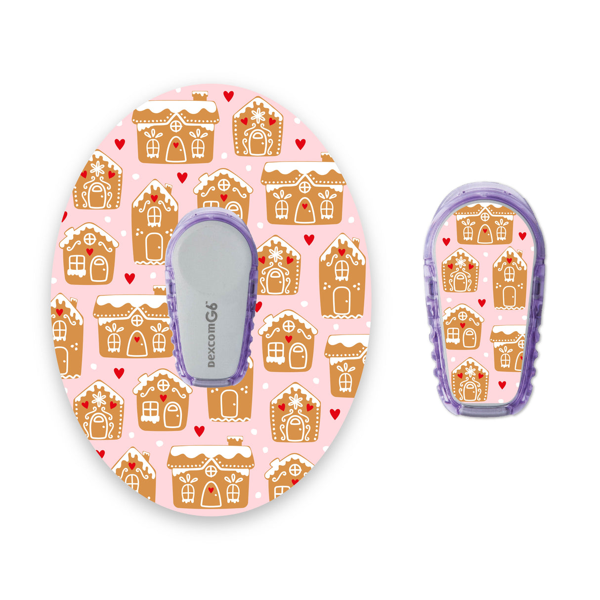 Gingerbread House Dexcom G6 Diabetes Patch with Matching Vinyl Centre Sticker
