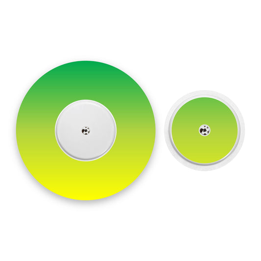 Green to Yellow Ombré Freestyle Libre 2 Diabetes Patch with Matching Vinyl Centre Sticker