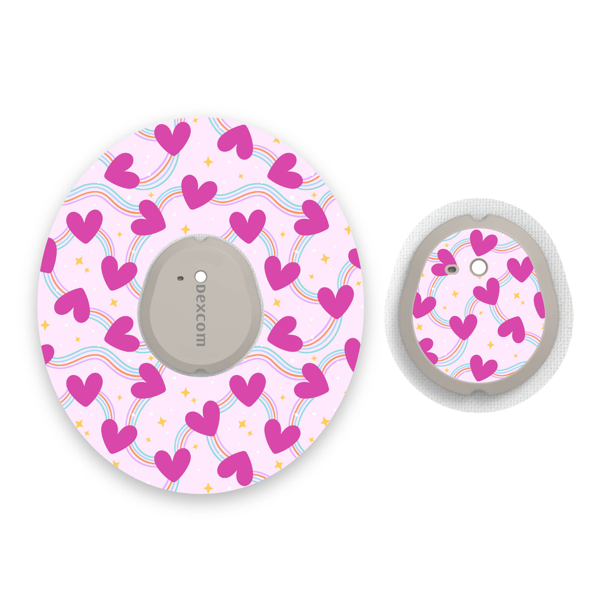 Groovy Hearts Dexcom G7 Diabetes Patch with Matching Vinyl Centre Sticker