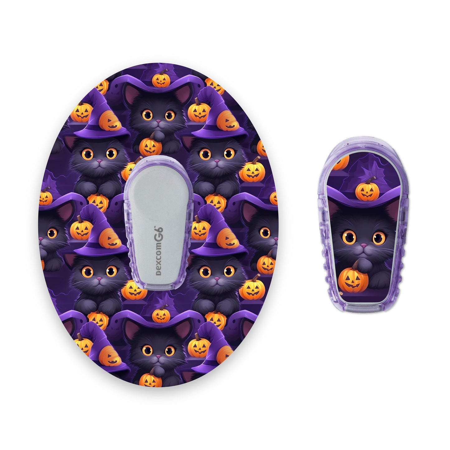 Halloween Cats Dexcom G6 Diabetes Patch with Matching Vinyl Centre Sticker