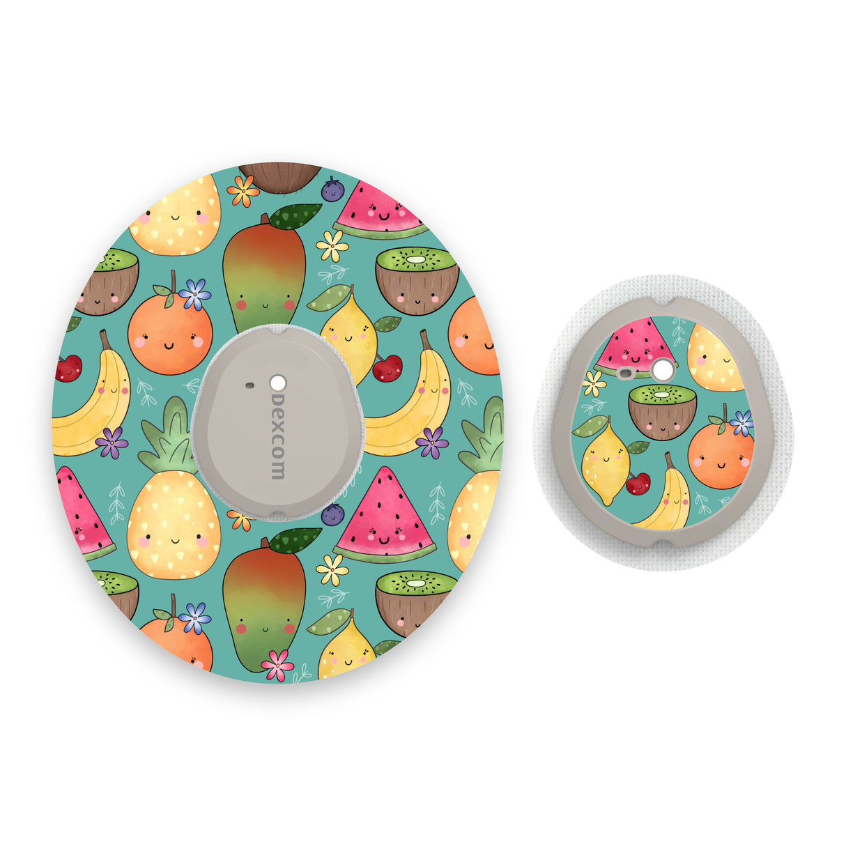 Happy Fruit Dexcom G7 Diabetes Patch with Matching Vinyl Centre Sticker