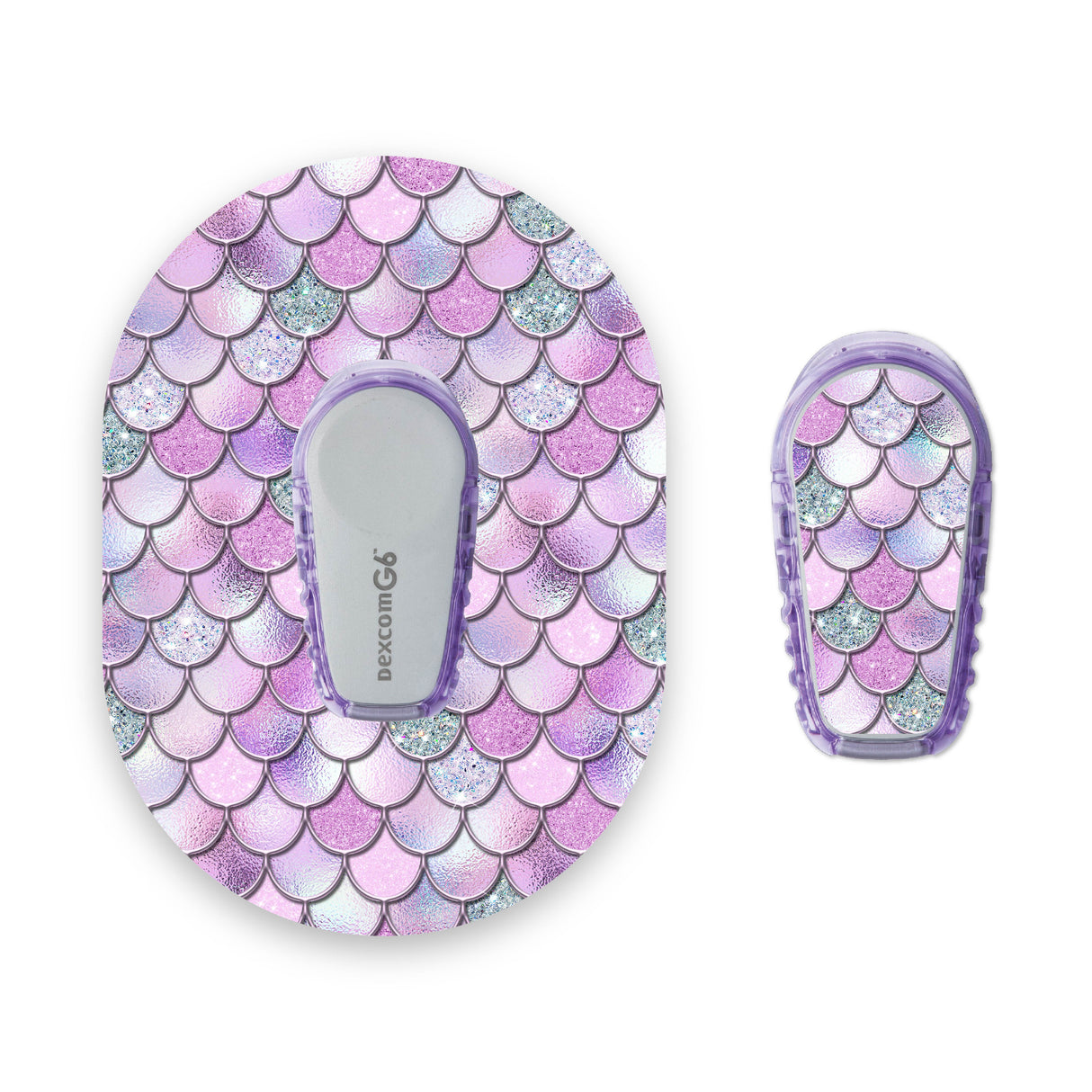 Lilac Mermaid Scales Dexcom G6 Diabetes Patch with Matching Vinyl Centre Sticker