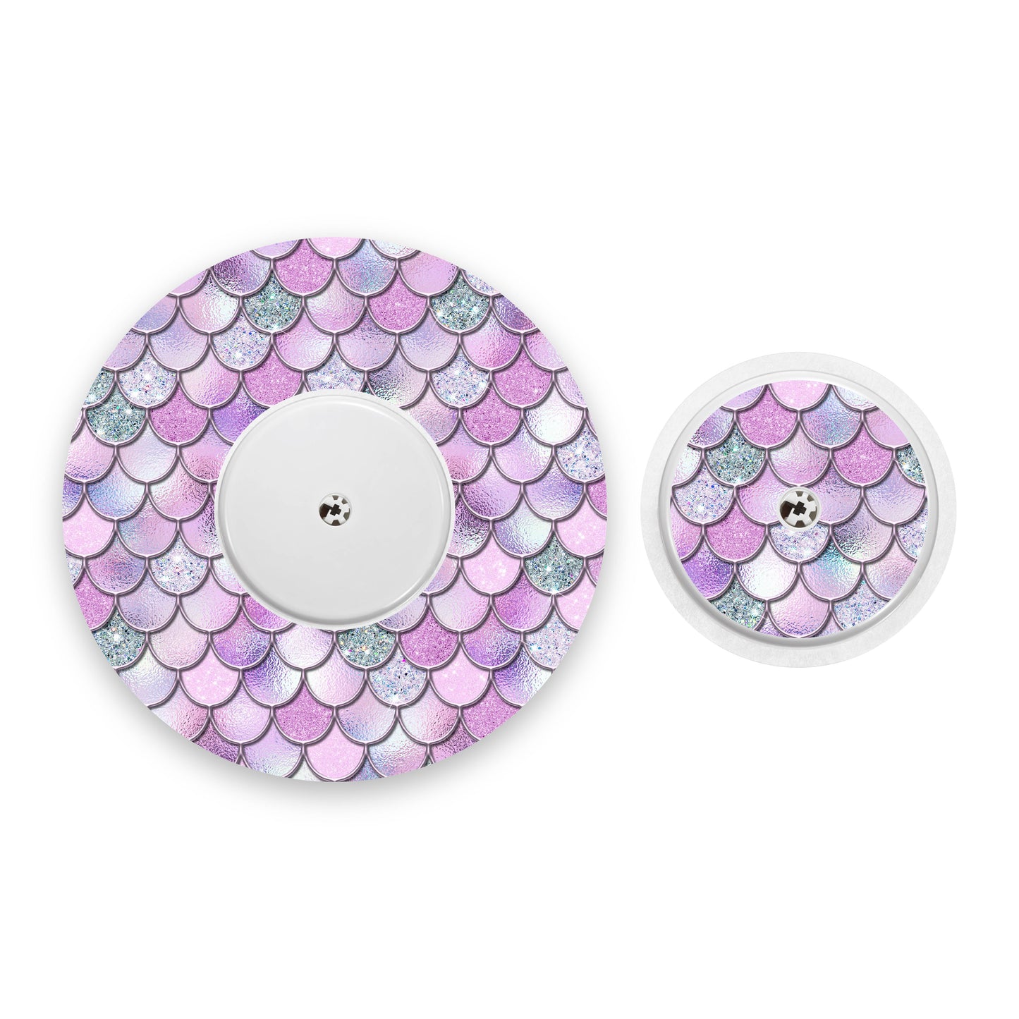 Lilac Mermaid Scales Freestyle Libre 2 Diabetes Patch with Matching Vinyl Centre Sticker