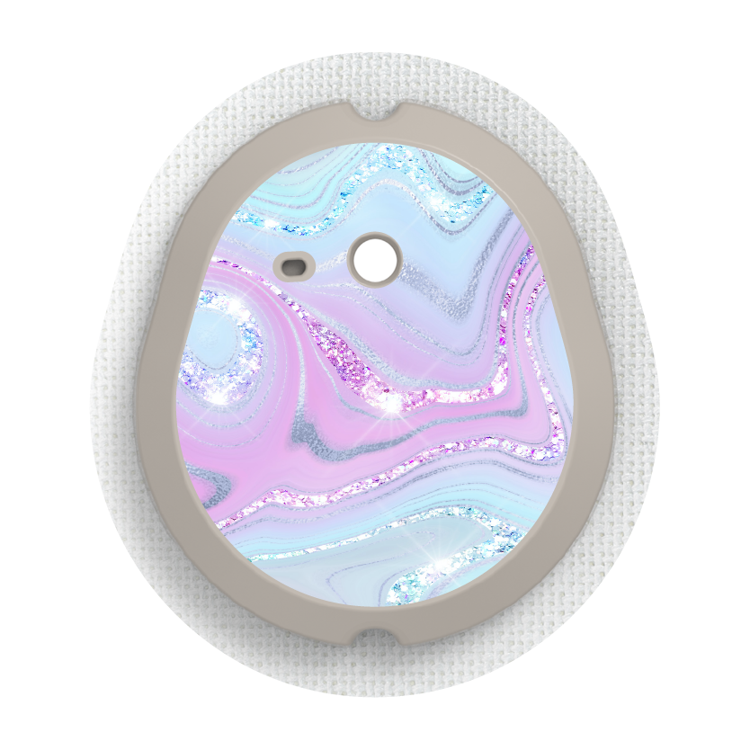 Aqua Pink Marble Sparkle