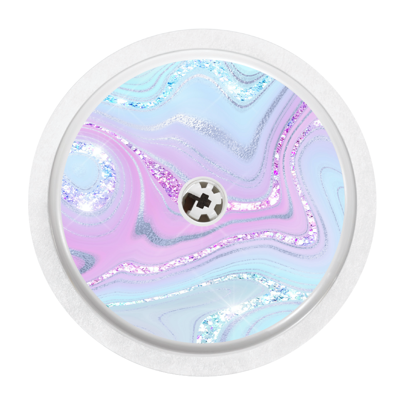 Aqua Pink Marble Sparkle