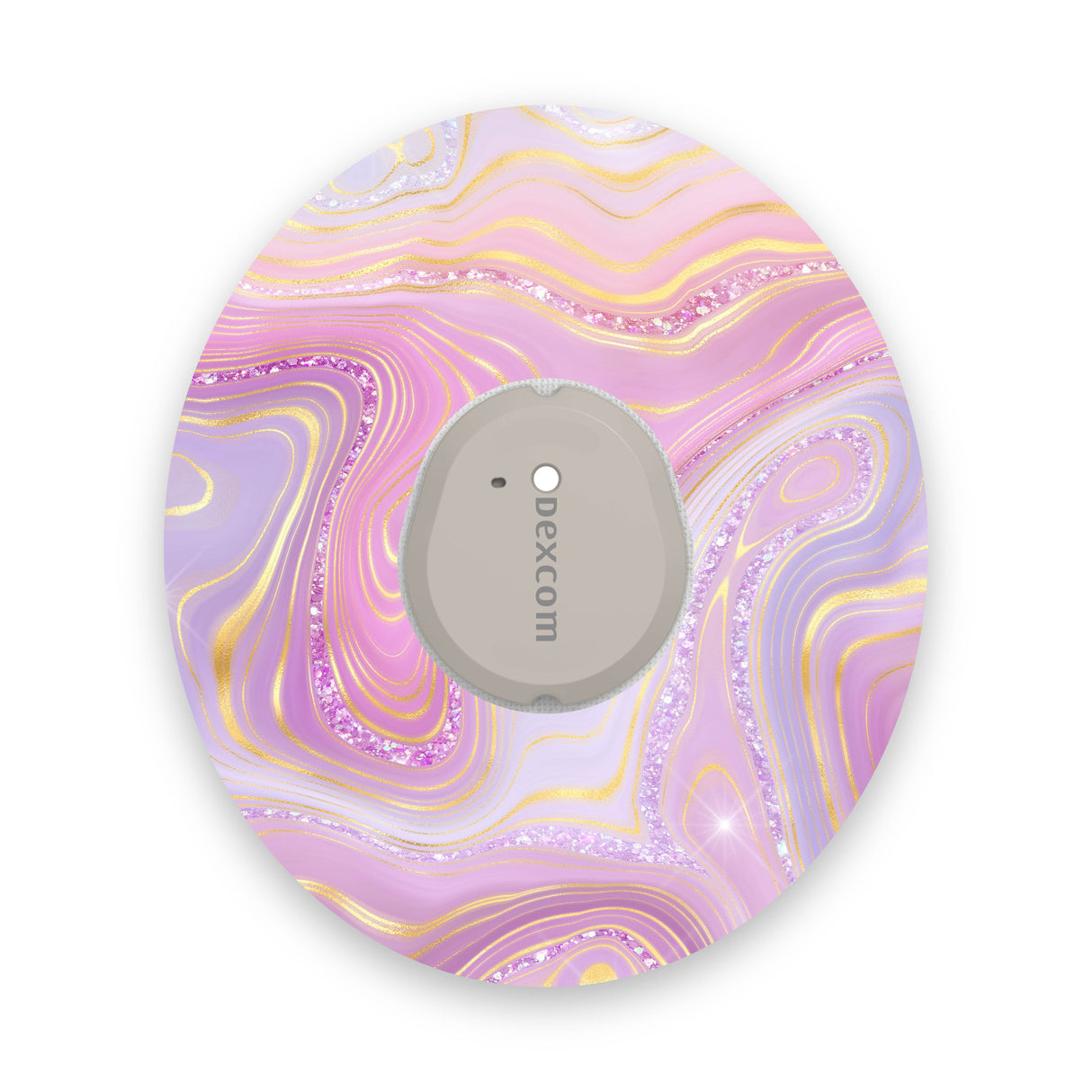 Pink Marble Sparkle Effect Dexcom G7 Diabetes Patch