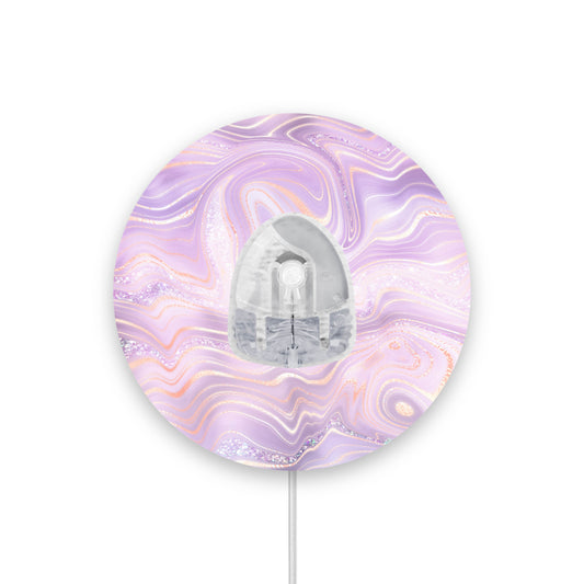 Lilac Marble Sparkle Effect Infusion Set Diabetes Patch