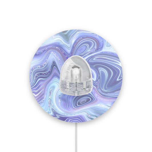 Blue Marble Sparkle Effect Infusion Set Diabetes Patch