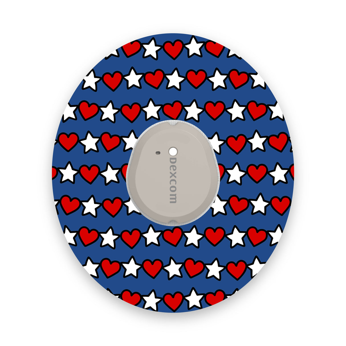 Patriotic Hearts & Stars Dexcom G7 Diabetes Patch