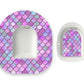 Pink-Purple Mermaid Scales Omnipod Diabetes Patch with Matching Vinyl Centre Sticker